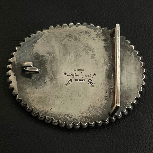 Stephen Dweck .925 Sterling Silver One-of-a-Kind Belt Buckle w/ Adam Gold beetle - Picture 6 of 7